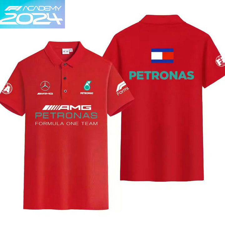 2024 Polo Mercedes Petronas Tommy Manche Courte Coton Couleur Unie